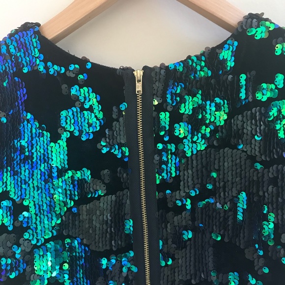 Topshop Sequin Velvet Shift Dress - Picture 6 of 8